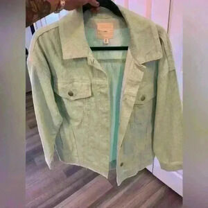 Tgla mint button up corduroy jacket